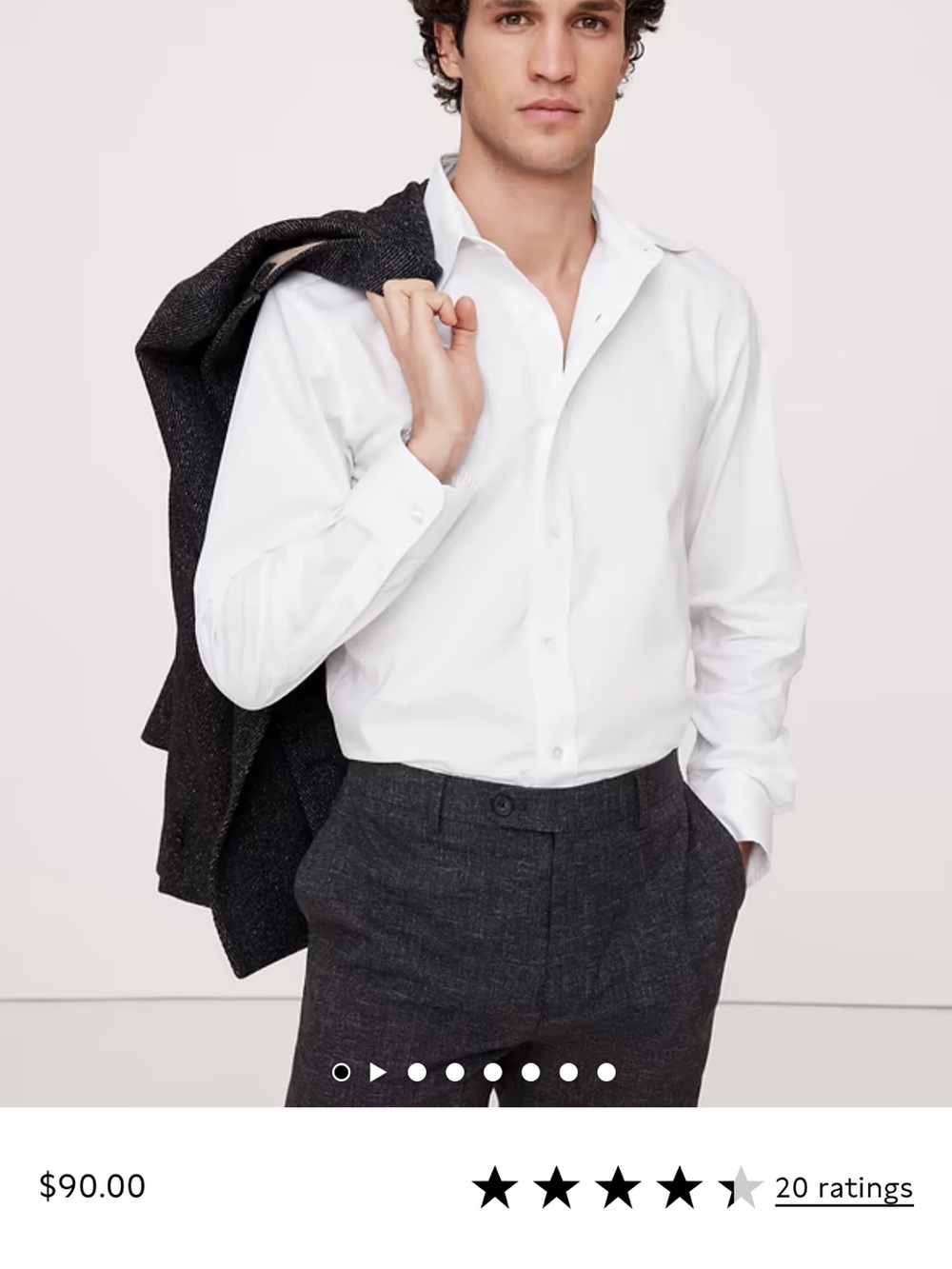 Banana Republic Men's White Button-Down Dress Shirt